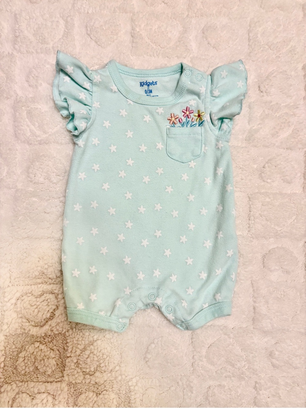Blue Baby Romper with White Stars